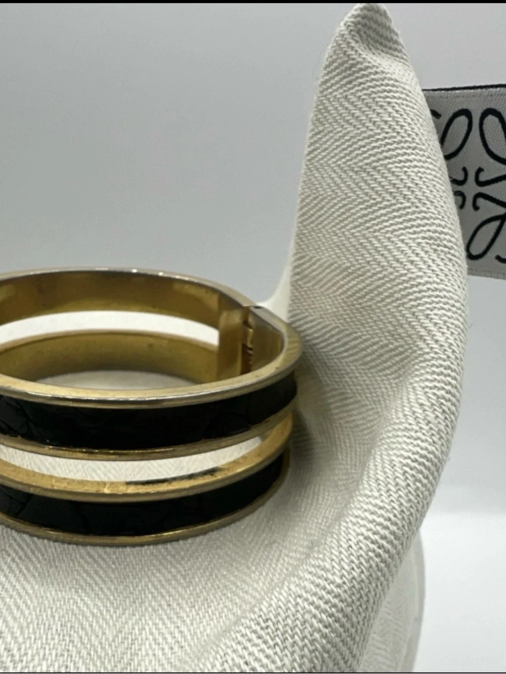 Loewe Gold and Black Double-Band Cuff - Picture 2 of 5